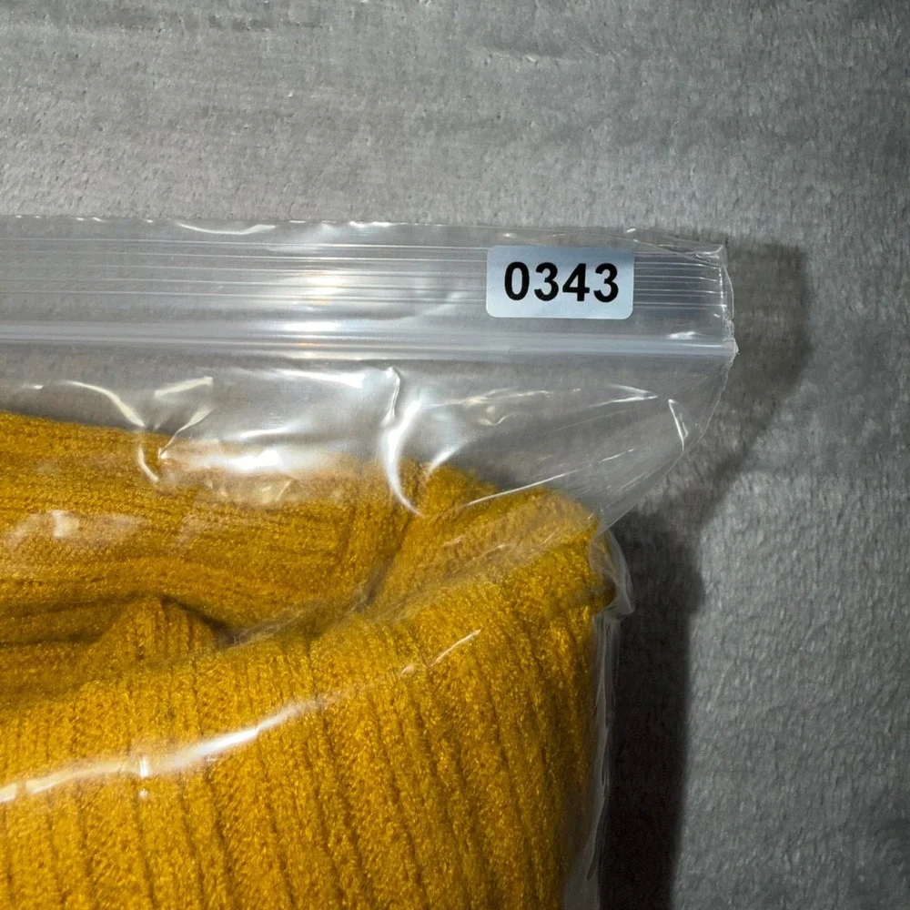 Anthropologie Moth Mustard Yellow Ribbed Cowl Neck High-Low Sweater Small Soft‎